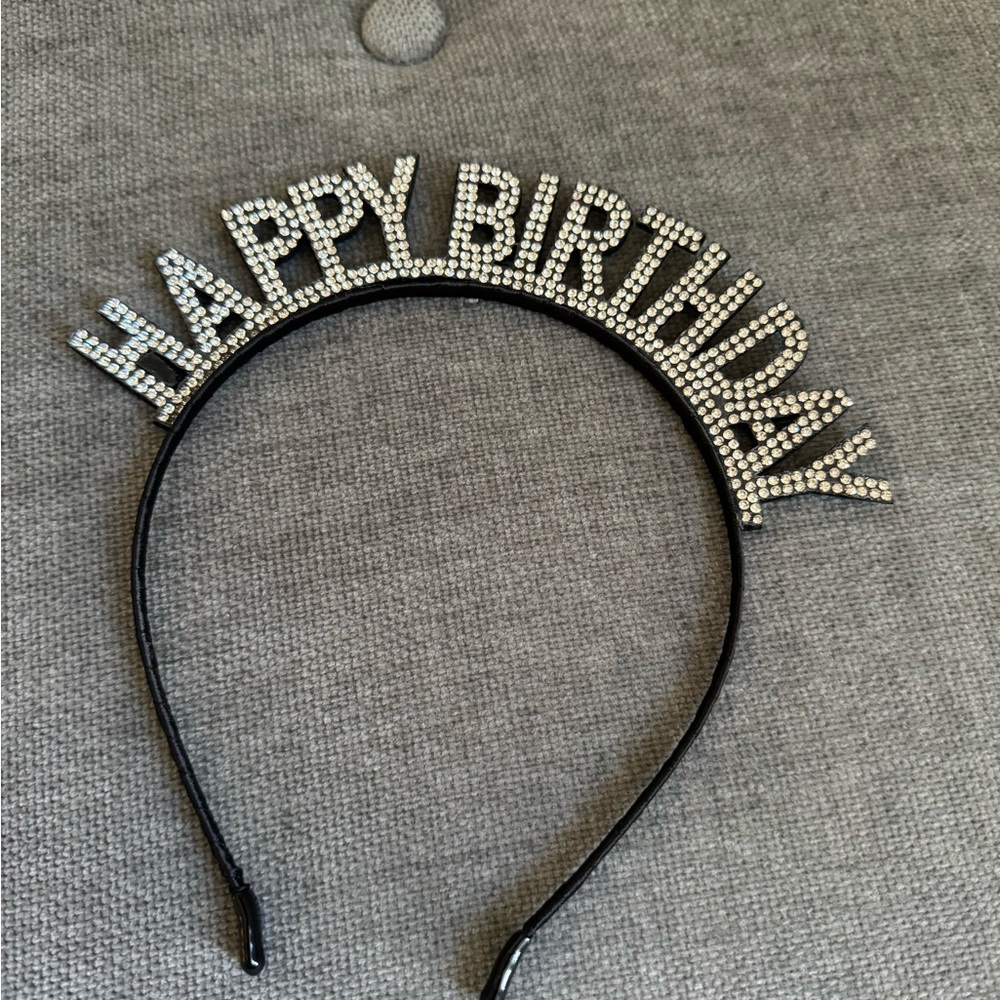 Happy birthday rhinestone headband